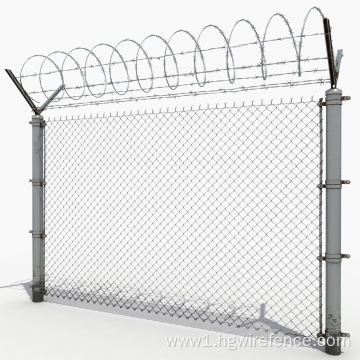 Hot dipped galvanized PVC coated chain link fencing